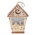 Miniatyrbild 2 av 8: Trähusformad LED-ljuspendelprydnad Ramadan-festivaler inomhusdekorationer (B)