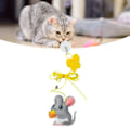 Miniatyrbild 6 av 8: Dörrkatt-retande leksak med infällbar och utbytbar filtberlock, elastiskt rep, interaktiv dörrleksak för kattungar, mus