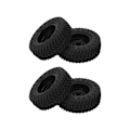 Miniatyrbilde 8 av 8: 4 stk 55 mm Foran Bak Gummi Dekk og 5 Eiker Metall Felger Sett for AXIAL SCX24 1/24 RC Bil Svart