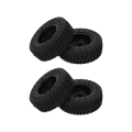 Miniatyrbillede 8 af 8: 4 stk. 55 mm Forreste Bageste Gummidæk og 5 Egers Metal Fælgsæt til AXIAL SCX24 1/24 RC Bil Sort