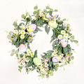 Miniatyrbild 5 av 8: Påskkrans Påskägg Daisy Garland Simulering Växter Dörrhängare Påskdekoration
