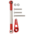 Miniatyrbillede 2 af 8: 1:12 Styrekoblingssæt Aluminiumslegering Link Trækstang RC Tilbehør til MN86K RC CarRed