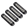 Miniatyrbillede 4 af 8: 4 stk. Lastvogns Sidelys Høj Lysstyrke 90LM IP65 Vandafvisende 6 LED'er Lastvogns Nødlys 12‑24V Hvid
