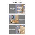 Miniatyrbillede 3 af 8: 3 i 1 smykkestativ display multi niveauer træ drejelig base smykke display holder til halskæde guld