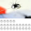 Pikkukuva 3 / 8: 25 kpl uratettuja volframiperhosidonta pyöreitä helmiä jigikoukut kalastustarvikkeiden tarvikkeet (3,8 mm)