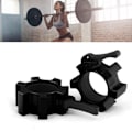 Miniatyrbillede 5 af 8: 2 STK 50 mm Vægtstangskravelås Aluminiumslegering Quick Release-låse Kraveclips til fitnesstræning Bodybuilding Sort