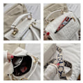 Miniatyrbillede 4 af 6: 2025 Kvinders Hvid Teksturerede Lille Firkantet Crossbody Taske White