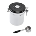 Miniatyrbillede 8 af 8: Lufttæt kaffekande opbevaringskrukke dato tracker CO2 frigivelsesventil rustfrit stål beholder hvid
