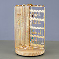 Miniatyrbillede 8 af 8: 3 i 1 smykkestativ display multi niveauer træ drejelig base smykke display holder til halskæde guld