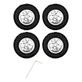 Miniatyrbillede 1 af 8: 4 stk. 7 mm metalfælg gummiring til AXIAL SCX24 1/24 RC bil opgraderingstilbehør sølv