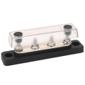 Miniatyrbilde 6 av 8: Batterikoblingsblokk med transparent skall, 4 stolper M5 terminal strømfordeling for bil, bobil, skip, yachter, kraftsystemer