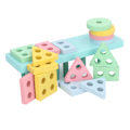 Miniatyrbillede 7 af 8: Geometriske Sorteringssække Stakkeblokke Tidlig Uddannelse Form Farvegenkendelse Puslespil Sort Stakkeblokke Rektangulær Stakkesøjle