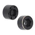 Miniatyrbilde 5 av 8: 2 stk. 1.9 2.2 Tommers Hjul Hex Nav Bredere Adapter Messing Svart Hjul Felg Adapter for Fjernstyrt Bil 12mm / 0.5in