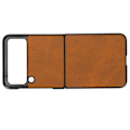 Miniatyrbild 5 av 8: Läderfodral för Samsung Galaxy Z Flip 3 Mobiltelefon Stötsäker Repskyddande Brun
