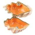 Miniatyrbild 6 av 8: Metallprydnadslåda Utsökt Conch Shape Legering Smycken förvaringsbox för skrivbordsdekoration