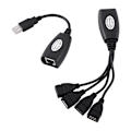 Pikkukuva 1 / 8: 4 porttia USB 2.0 - RJ45 Hub Ethernet Extension Extender Verkkosovittimen kaapeli