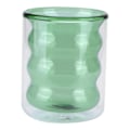 Miniatyrbillede 1 af 8: 200 ml dobbeltlags glas krus varmebestandig 3-dimensionel spiral kop til kontor hjem skole (grøn)