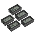 Miniatyrbillede 2 af 8: 5 stk. LCD termometer hygrometer mini indendørs hjem desktop temperatur fugtighedsmåler sort