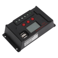 Miniatyrbild 7 av 8: LCD PWM Solar Charge Controller 12V 24V Automatisk igenkänning Solar PV Charge Controller