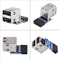 Pikkukuva 3 / 8: 5 kpl USB2.0 emolevyn liitin 9Pin/10Pin Header 2 USB2.0 A -porttisovittimeen (tyyppi A)
