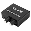 Miniatyrbillede 3 af 8: Stereo Mixer Audio Distributor 2 Input 2 Output 3,5 mm Jack Plug and Play Aluminiumlegering Audio Mix Forstärkare