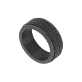 Miniatyrbillede 7 af 8: 8MM Herre Spinner Ring Lydløs Titanium Stål Cool Angst Ring til Angst Stress Lindring Sort Nr. 8 57mm / 2.2in