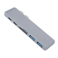 Miniatyrbild 1 av 8: Dockningsstation 10Gbps 5Gbps USB3.0-gränssnitt Minneskortläsare Lättviktig Portabel Typ C Hub för MacBook Grå