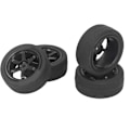 Miniatyrbillede 3 af 8: 4 stk. RC Bil Dæk Gummi Plast Universal RC Bil Hjul til Tamiya TT01 TT02 XV01 XV02 1/10 Fjernstyret Køretøj Sort