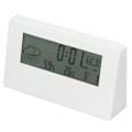 Miniatyrbild 3 av 8: Digital väckarklocka Snooze-funktion LCD Tid Datum Temperatur Fuktighet Display Sängbord Elektronisk klocka med ljus Vit