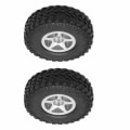 Miniatyrbild 5 av 8: 2 st Hjul Fälgar Däck Set för Axial SCX24 AXI00001 1/24 RC Crawler Bil Uppgraderingsdelar Silver