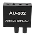 Miniatyrbillede 5 af 8: Stereo Mixer Audio Distributor 2 Input 2 Output 3,5 mm Jack Plug and Play Aluminiumlegering Audio Mix Forstärkare