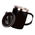 Miniatyrbild 3 av 8: 304 Rostfritt stål Kaffe Mugg med Lock Söt Droppresistent Drickmugg för Kontor Hem Svart 420ml