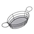 Miniatyrbilde 7 av 8: Fritøsekurv i rustfritt stål 304, enkel stil, enkel rengjøring, lett netting, snackplate for restaurant, oval form med håndtak