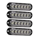 Miniatyrbillede 3 af 8: 4 stk. Lastvogns Sidelys Høj Lysstyrke 90LM IP65 Vandafvisende 6 LED'er Lastvogns Nødlys 12‑24V Hvid