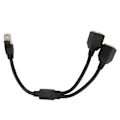Miniatyrbilde 5 av 8: RJ45 Ethernet Adapter Kabel Forlengelse 1 til 2 Port Utmerket Tilkobling Overføring Godt Signal Ethernet Socket Adapter