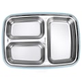 Miniatyrbild 7 av 8: Termisk isolerad Bento Lunch Box 3 fack läckagesäker 304 Rostfritt stål Bento Lunch Box för studenter Skola Kontor Himmelblå