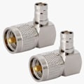 Miniatyrbillede 2 af 7: 2 STK BNC hun til M han adapter retvinklet albuestik