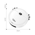 Miniatyrbillede 2 af 8: Robotstøvsuger USB Smart 3 i 1 sugefej, feje og moppefunktion Automatisk støvsuger til små lejligheder Hvid