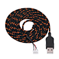Miniatyrbillede 1 af 7: 2,2 meter USB-kabel ledningsudskiftning til Steelseries kana mus sort+orange