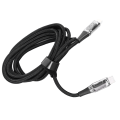 Miniatyrbilde 5 av 8: 100W USB C til USB C-kabel Hurtigladekabel USB C-laderkabel med digital skjerm for telefoner Nettbrett Bærbare datamaskiner 2M svart