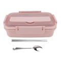 Miniatyrbilde 1 av 8: Lunsjboks 3 rom 304 rustfritt stål plast matchende skje spisepinner bærbar lunsjbeholdere for kontor rosa