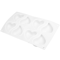 Miniatyrbillede 8 af 8: 8 Gitterform Hjerteform Silikone Kage Mousseform til Bagning Dessert Køkken Hjem