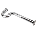 Miniatyrbillede 6 af 8: Messing håndvask afløbssæt sølv slick finish ingen aldring badeværelse håndvask afløbsrør udskiftning G1‑1/4in