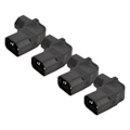 Miniatyrbillede 4 af 8: 4 STK IEC320 C14 til C13 strømadapter 2500W C14 han til C13 hun retvinklet strømadapter 250V