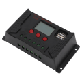 Miniatyrbild 6 av 8: LCD PWM Solar Charge Controller 12V 24V Automatisk igenkänning Solar PV Charge Controller