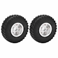Miniatyrbilde 3 av 8: 2 STK Metallfelger Dekksett for Axial SCX24 90081 1/24 RC Crawler Bil Oppgraderingsdeler Sølv