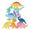 Miniatyrbillede 4 af 8: Trædinosaur Stakkelegetøj Balanceblokke Børnepuslespil Intelligensudvikling Læringslegetøj Dinosaur