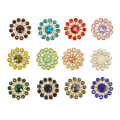 Miniatyrbilde 8 av 8: 100 stk Blomsterform Klokopp Assortert Farger Iøynefallende Multi Purpose Krystallglassknapper for Klær Kjoleveske