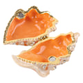 Miniatyrbild 8 av 8: Metallprydnadslåda Utsökt Conch Shape Legering Smycken förvaringsbox för skrivbordsdekoration