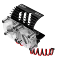 Miniatyrbilde 8 av 8: Dobbel Vifte Motor Kjøleradiator Twin Vifter Motor Kjøleribbe 40‑42mm for 1/8 RC Bil Svart